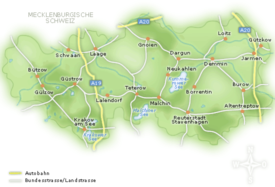 Karte Mecklenburgische Schweiz